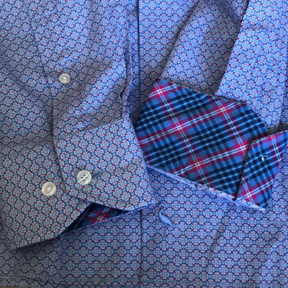Final Markdown-TAILORBYRD COLLECTION Geometric Woven Shirt - Picture 6 of 8